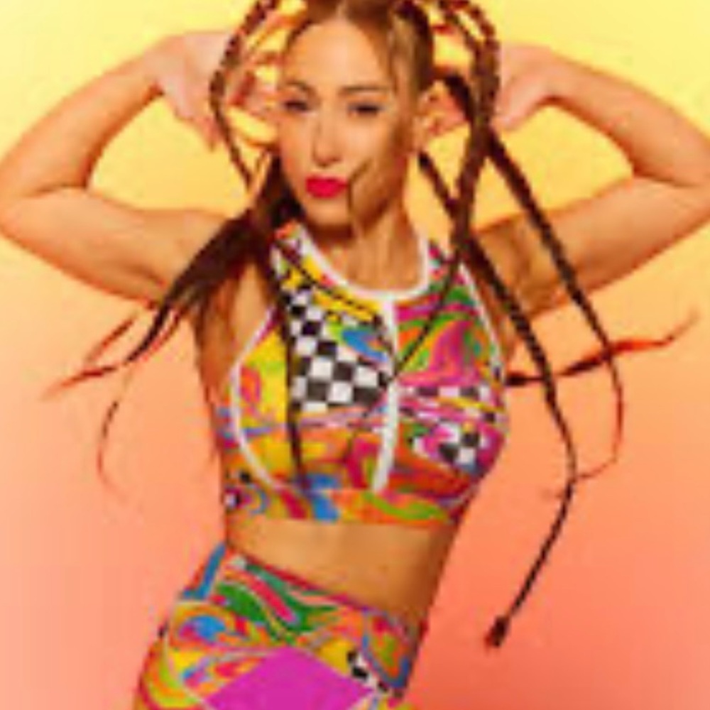 Brittany Allen X Peloton Printed Zipper Bra